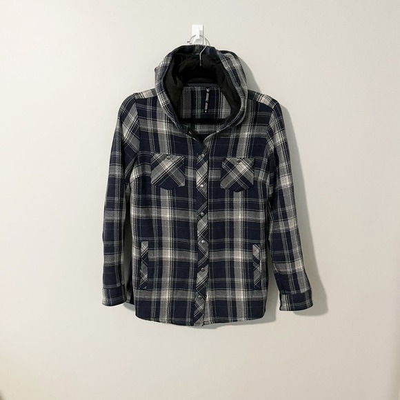 Kuhl Jackets & Blazers - Kuhl Kleo hoodie‎ Shacket blue plaid women’s size small